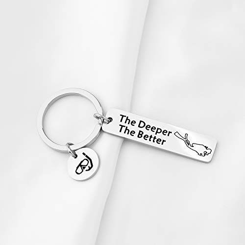 CENWA Scuba Diving Gift Scuba Diver Gift The Deeper The Better Keychain Extreme Sports Jewelry Gift for Divers Extreme(The Deeper The Better Keychain)3