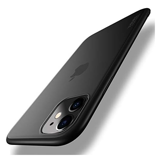 X-level för iPhone 11 Skal, Genomskinlig Baksida med Silikon Mjuk Ram Skyddande Skal Tunn Stötsäker Mobiltelefonskal kompatibel iPhone 11 fodral, Svart
