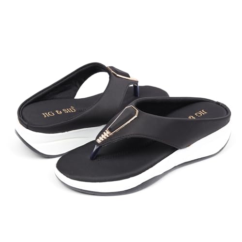 Image of JIG & SID Women & Girls Flip-Flops Slippers Light weight, Soft Footbed, Comfortable & Stylish Wedges Slip On Slipper For Casual Wear & Formal Wear (J S 110645)