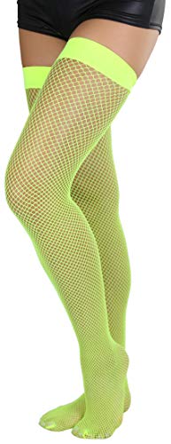 ToBeInStyle Women’s Sexy Nylon Versatile Fine Fishnet Thigh High Stockings w/Opaque Band4