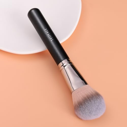 TEOYALL Setting Powder Brush, Ultra Plush Fluffy Synthetic Bristles Makeup Buffing Brush for All-Over Powder Application with Powder Bronzer Foundation