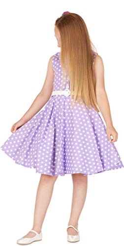 Blackbutterfly Kids 'Holly' Vintage Polka Dot 50'S Girls Dress (Purple, 3-4 Yrs) #TOP6