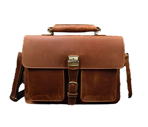 Sacoche en cuir véritable ordinateur portable 15,6" idéale pour les déplacements professionnels