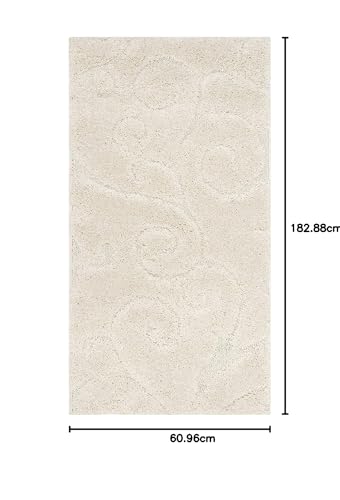 Image of Handwoven Microfibre 3D Rug for Living Room (Ivory & Ivory, 2 X 6 Feet (Runner), Microfibre)