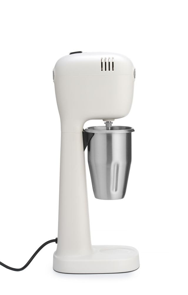 HENDI Mixeur Professionnel de Boissons, Aérateur de Boissons Légères, Frappés, Cappuccinos Glacés, 2 Gobelets et 4 Agitateurs Inclus, 230V/400W, 170x196x(H)490mm, Blanc