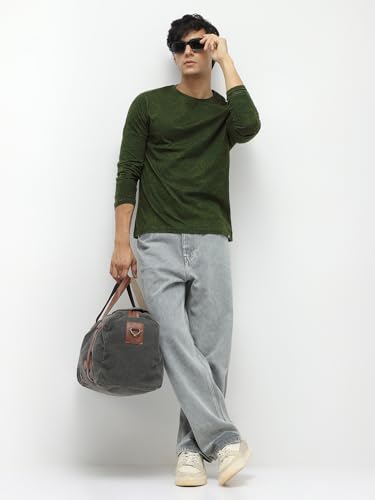 Image of Urbano Fashion Men's Printed Full Sleeve Slim Fit Cotton T-Shirt