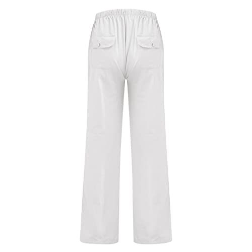 XIAXOGOOL Mens Linen Pants Big and Tall Loose Fit Elastic Waist Lightweight Drawstring Pants Summer Beach Yoga Pants Trousers3