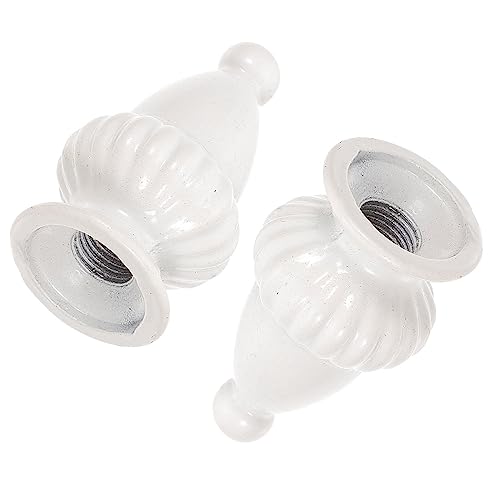 Balacoo 9DE23C3I0X0826PELOLP16T6I 2Pcs Shade Knob Vintage Knobs Black Trim Retro Desk Lamp Light Fan Knobs Lamp Finial Lamp Topper Black Light Fixture Lamp Turn Knob Ordinary Zinc Alloy Ceiling Lamp To Rotate White cover