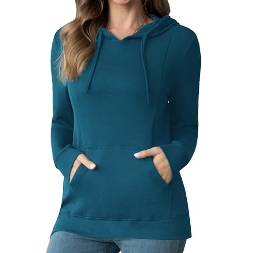 Image of Bearsland Women's Maternity Sporty Hoodie Breastfeeding Shirt Nursing Sweatshirt with Pockets