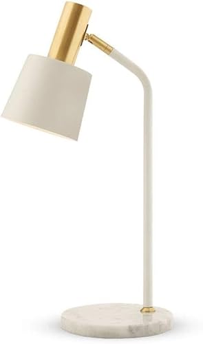 DFAEEKIYO Nordic Bedroom Table lamp Simple Modern Luxury Creative Fashion Study Bedside for Living Room Office Family(White)