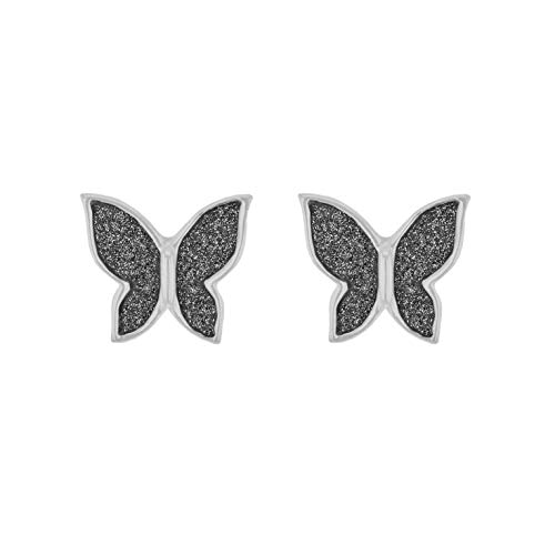 Boucles d'oreille anti perte coccinelle argent fini stardust pour oreilles sensibles