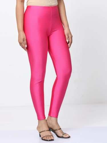Image of Women's Nylon Shimmer Leggings | Ankle Length | Slim Fit | Stretchable Spandex Leggings | Shiny Finish | Casual Wear & Special Occasion