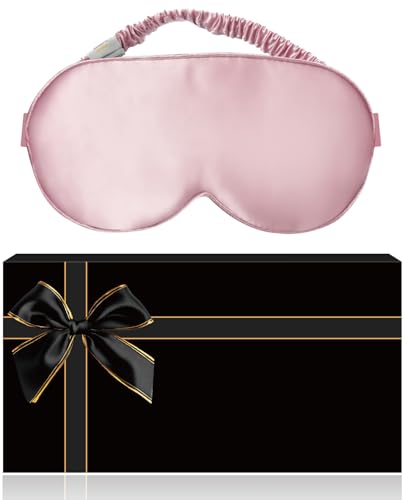 YUNCHI 100% Schlafmaske Seide Damen Herren Bequem Bio Satin Schlafbrille Silk Sleeping Eye Mask Augenmaske 19 Momme Reine Maulbeerseide Stoff...