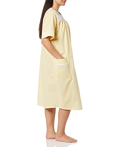 AmeriMark Women Calf-Length Snap Front Knit Duster House Coat Robe – Loose-Fitting Plush Bathrobe - Short Sleeve Bath Robe2