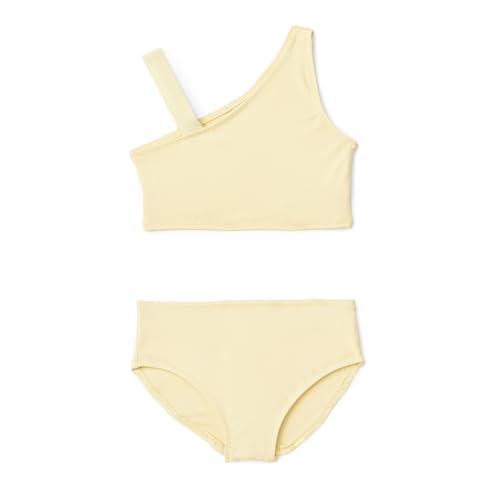 Image of Amazon Essentials Girls' One Shoulder Two-Piece Bikini Swim Set, Slim Fit