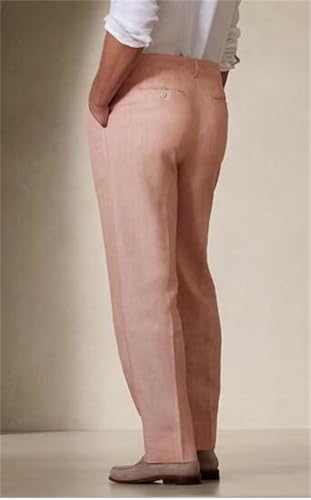 Mens Linen Pants Men's Dress Pants Classic Slim Fit Pants Lightweight Trousers Business Party Wedding3