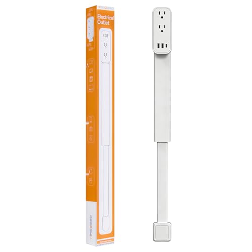 Outlet Extender Stick - Features USB-A USB-C and 2 AC Outlets Extends 17.5-29.1 Rotates 360 Access Hard-to-Reach Outlets Wall Plug Power Socket Expander Nightstands Sofa Desks and More