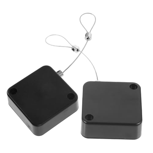 OKUMEYR 2pcs Retractable Security Cable Holder Anti-Lost Tether Case with Steel Wire for Theft Protection Versatile Locking for Merchandise and Personal Items