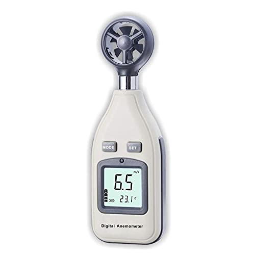 Mini anemómetro Digital portátil con termómetro y valores máximos y mínimos para recopilación de Datos meteorológicos y Deportes al Aire Libre, como Windsurf y Vela.