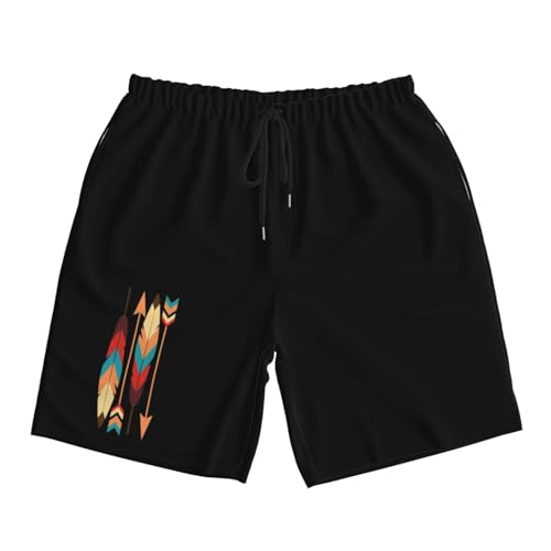 Native American Feather Men's Quick-Dry Board Shorts 7
