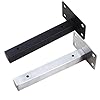 DunShan Drijvende plankbeugel, wandgemonteerde heavy-duty antieke plankbeugel, decoratieve plank, zwart en zilver