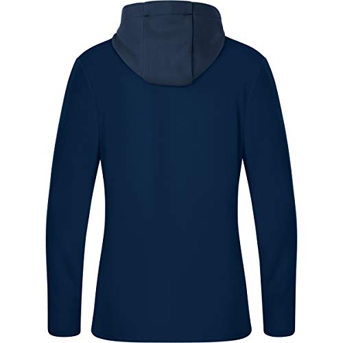 JAKO Women's Champ 2.0 Hooded Jacket, Navy/Dark Blue/Neon Yellow, 34 (EU) - Image 2