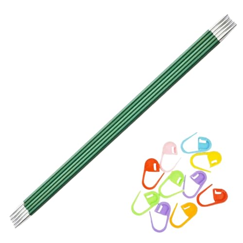 Image of KnitPro Zing 6-Inch US 2.5 (3.0mm) DPN Double Pointed Knitting Needles | Aluminium, Color-Coded, Perfectly Tapered Sharp Tips, 10 Stitch Markers, Works With All types of Yarns