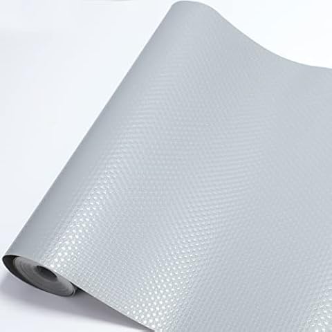 Kitchen Cabinet Drawer Liners Non Adhesive Shelf Liners Grey 17.5 Inch Wide X 20 Ft Non Slip Waterproof Refrigerator Shelf Liners Washable Cupboard Liner for for Bathroom Pantry Cover