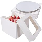 Contenu de l'emballage : vous recevrez 6 boîtes à gâteaux de haute qualité de 25,4 x 25,4 x 20,3 cm (10 x 10 x 8 pouces), dont 6 plateaux à gâteaux ronds assortis, adaptés aux gâteaux jusqu'à 10 pouces. Livré également avec 1 autocollant. Offre une protection optimale à vos créations de desserts.
