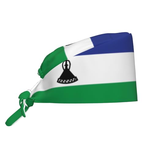 WHJSHOP Casquette de travail de nettoyage avec drapeau du Lesotho pour homme et femme, réglable, respirant, noir