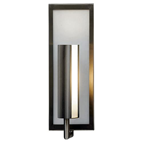 Image of Feiss WB1451BS Mila Mirrored Glass Wall Vanity Bath Sconce Lighting, Satin Nickel, 1-Light (5 inchW x 15 inchH) 60watts