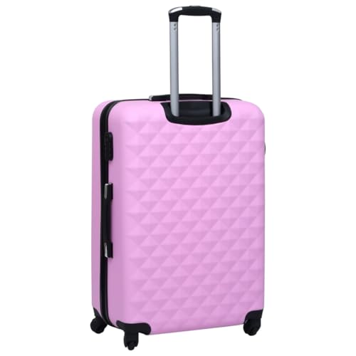 Hardcase Trolley with Security Lock and Internal Straps, Lightweight Design, 360 Degree Castors, Pink4