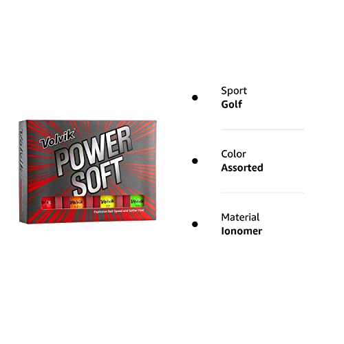Volvik Power Soft Explosive Ball Speed Golf Balls 1 Dozen (12 Balls) - Assorted Color #TOP6