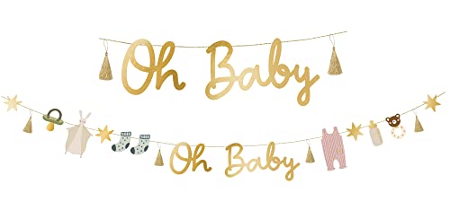 Große Girlande Oh Baby Gold – Babyparty Banner 250cm
