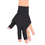 Socobeta Snooker-Handschuh Spandex DREI-Finger-Handschuh Atmungsaktive und Bequeme Billard-Pool-Handschuhe Snooker-Handschuh für die Linke Hand für Snooker-Queue-Sporthandschuh