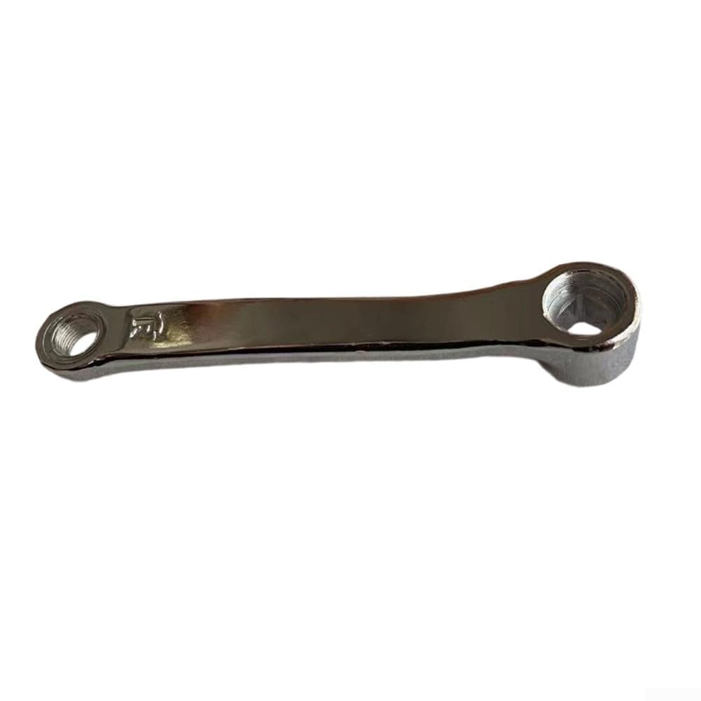 Pedivella in acciaio per cyclette, spaziatura di 152 mm, con foro rombico per pedale filettato M14, coppia di pezzi di ricambio per coppia sinistra e destra, colore argento