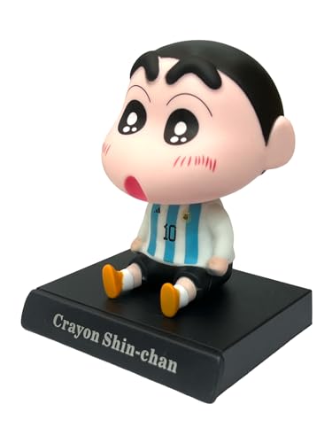 Image of AUGEN Super Hero Shinchan Messi Action Figure Limited Edition Bobblehead with Mobile Holder for Car Dashboard, Office Desk & Study Table (Pack of 1)