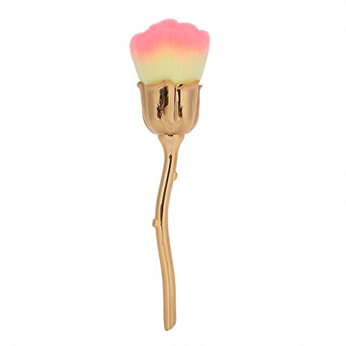 OKJHFD Rose Shaped Professional Nail Art Dust Removal Brush Portable Blusher Loose Powder Brush Nail Dust Removal Brush Red Beau