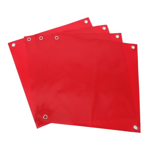 STOBAZA High Visibility Traffic Safety Flags 4 Pack Plastic Pvc Safety Warning Flags for Roads Construction School and