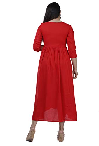 Image of Women's Rayon Embroidery Work Flared Kurta