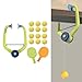 Zxpjkyu Hanging Table Tennis Trainer with Rackets Balls, for Door Frame, Parent Child Interaction Toy for Indoor Activity, Green Orange Rackets