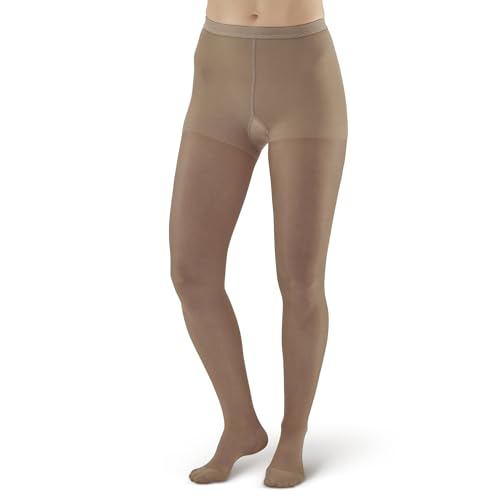 Ames Walker AW Style 15 Sheer Support 15-20 mmHg Moderate Compression Closed Toe Pantyhose Black Queen Plus4