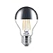 Produktbild Philips LED Classic Filament Lampe E27 (50 W), dimmbare Kopfspiegellampe mit warmweißem Licht und Klarglas, verspiegelte Kuppel für indirekte Beleuchtung, Weiß