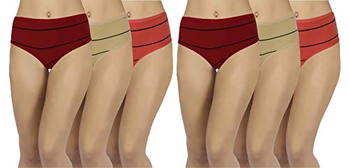 Image of Good Connection Womens Cotton Hipster Panty, Multicolor Panties with Strechable Soft Waistband for Extra Comfort