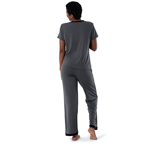 Image of Fruit of the Loom womens Short Sleeve Tee and Pant 2 Piece Sleep Set