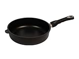 besonders dicker Boden AMT Gastroguss Schmorpfanne, Ø 28 cm, 7 cm hoch, Abnehmbarer Stiel, beschichtet, Aluminiumguss, AMZN-728-Z20B
