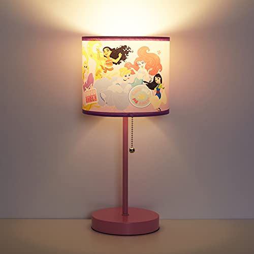Image of Idea Nuova - Table Lamp with Printed Lampshade, Princess Design, 15.5 inch H x 7.5 inch W, Metal