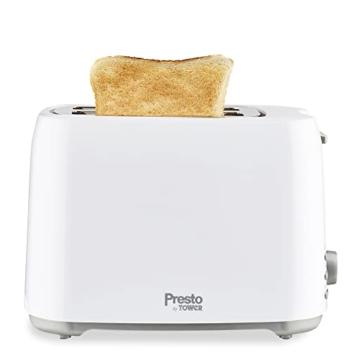Tower PT20055WHT Presto 2 Slice Toaster, White