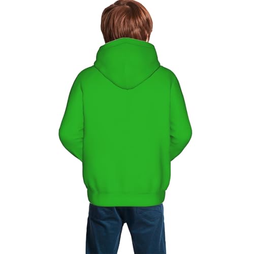 Green Kid Hoodies Boys Sweatshirts Girls Pullover with Pocket4
