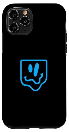 ブルー波状スクエアフェイスブルーグラフィック。 スマホケース iPhone 11 Pro 用